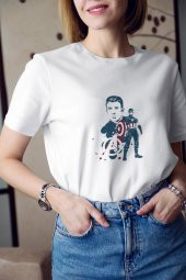 Marvel Captain America Baskılı Tişört Kadın Hediye Doğum Günü Hediyesi T-shirt thumbnail 1