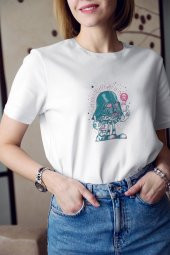 Star Wars Karakteri Darth Vader Baskılı Tişört Kadın Hediye Doğum Günü Hediyesi thumbnail 1