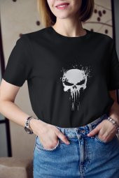 The Punisher Marvel Baskılı Tişört Kadın Hediye Doğum Günü Hediyesi T-shirt - 3