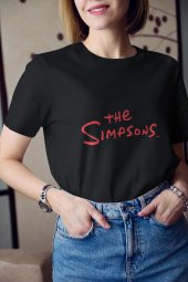 The Simpsons Kırmızı Yazı Baskılı Tişört Kadın Hediye Doğum Günü Hediyesi - 3
