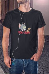 Tom ve Jerry Çizgi Film Baskılı Tişört Erkek Hediye Doğum Günü Hediyesi T-shirt - 3