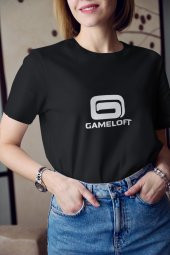 Gameloft Logo Baskılı Tişört Kadın Hediye Doğum Günü Hediyesi T-shirt - 3