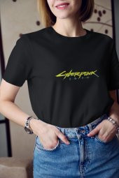 Sarı Cyber Punk Yazı Baskılı Tişört Kadın Hediye Doğum Günü Hediyesi T-shirt thumbnail 3