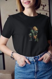 Street Fighter Blanka Karakteri Baskılı Tişört Kadın Hediye Doğum Günü Hediyesi - 3