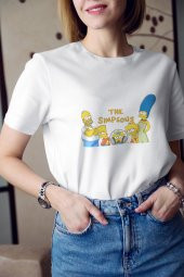 Kırmızı The Simpsons Yazılı Homer Baskılı Tişört Kadın Hediye Doğum Günü thumbnail 1