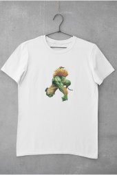 Street Fighter Blanka Karakteri 2 Baskılı Tişört Erkek Hediye Doğum Günü thumbnail 2