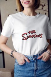 The Simpsons Kırmızı Yazı Baskılı Tişört Kadın Hediye Doğum Günü Hediyesi - 1