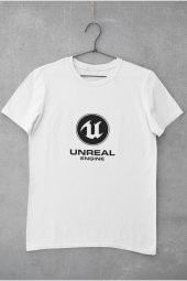 Unreal Engine Logo Ve Yazı Baskılı Tişört Erkek Hediye Doğum Günü Hediyesi - 2