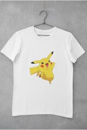 Pikachu Pokemon Çizgi Film Baskılı Tişört Kadın Hediye Doğum Günü Hediyesi thumbnail 2