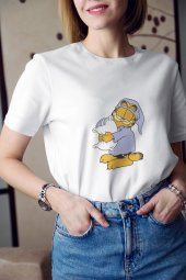 Garfield Çizgi Film Baskılı Tişört Kadın Hediye Doğum Günü Hediyesi T-shirt thumbnail 1