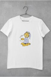 Garfield Çizgi Film Baskılı Tişört Erkek Hediye Doğum Günü Hediyesi T-shirt - 2