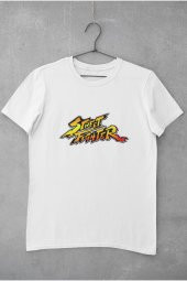 Street Fighter Sarı Turuncu Renkli Yazı Baskılı Tişört Erkek Hediye Doğum Günü - 2
