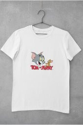 Tom ve Jerry Çizgi Film Baskılı Tişört Kadın Hediye Doğum Günü Hediyesi T-shirt - 2