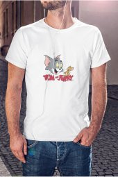 Tom ve Jerry Çizgi Film Baskılı Tişört Erkek Hediye Doğum Günü Hediyesi T-shirt - 1