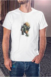 Street Fighter Blanka Karakteri Baskılı Tişört Erkek Hediye Doğum Günü Hediyesi - 1