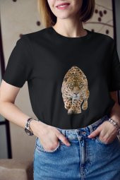Kaplan Baskılı Tişört Kadın Hediye Doğum Günü Hediyesi T-shirt - 3