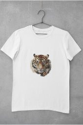 Vahşi Kaplan Baskılı Tişört Kadın Hediye Doğum Günü Hediyesi T-shirt - 2