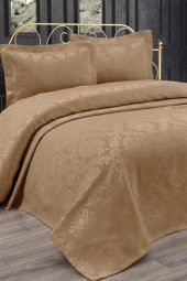 Çeyizdiyarı Elmas Çift Kişilik Sade Pike Seti 3 Parça Bej thumbnail 2