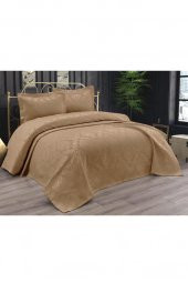 Çeyizdiyarı Elmas Çift Kişilik Sade Pike Seti 3 Parça Bej thumbnail 3