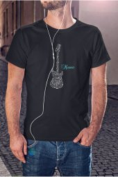 Notalı Müzik Yazı Baskılı Tişört Erkek Hediye Doğum Günü Hediyesi T-shirt - 3