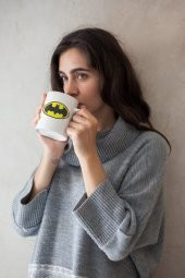 DC Batman Karakteri Logo Baskılı Kahve Kupası Hediye Kupa - 2