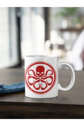 Captain America Hydra Renkli Logo Baskılı Kahve Kupası Hediye Kupa - 1