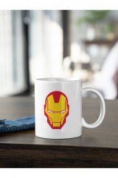 Marvel İron Man Renkli Maske Baskılı Kahve Kupası Hediye Kupa - 2