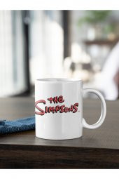The Simpsons Kırmızı Yazı Baskılı Kahve Kupası Hediye Kupa thumbnail 1