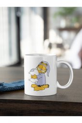 Garfield Çizgi Film Baskılı Kahve Kupası Hediye Kupa - 2