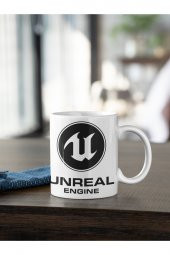 Unreal Engine Logo Ve Yazı Baskılı Kahve Kupası Hediye Kupa - 2