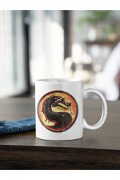 Mortal Kombat Ejderha Figürü Baskılı Kahve Kupası Hediye Kupa - 1