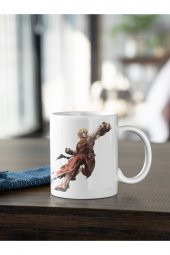 Street Fighter Ken Master Karakteri Baskılı Kahve Kupası Hediye Kupa - 1