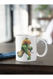 Street Fighter Blanka Karakteri 2 Baskılı Kahve Kupası Hediye Kupa - 1