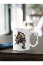 Street Fighter Honda Karakteri Baskılı Kahve Kupası Hediye Kupa - 1