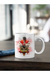 Street Fighter Ryu Hoshi Karakteri 4 Baskılı Kahve Kupası Hediye Kupa - 1