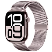 Gpack Apple Watch SE 2 2023 40mm Kordon Metal Tokalı Kalın Yeni Tip Hasır KRD121 - 4