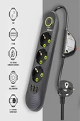 Akım Korumalı 3’lü Grup Priz – 3 USB Çıkışlı, 1.5 Metre Kablo, Güvenli Çoklu Şarj Ünitesi - 1