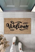 Siyah Kapı Önü Paspası klı Welcome Desen  K-3303 - 1