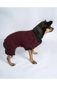 Soft Burgundy Cırtcırtlı Köpek Tulumu, Köpek Kıyafeti - 2