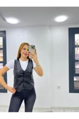 Luxury Astarlı Deri Yelek, Tam Kalıp, Kadın Yelek, Deri Ceket - 4