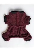 Soft Burgundy Cırtcırtlı Köpek Tulumu, Köpek Kıyafeti - 5
