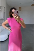 Full Likralı Ottoman Kumaş, Yırtmaçlı T Kol Elbise, Giy Çık Elbise, Premium Kumaş Kalıp - 2