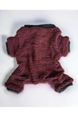 Soft Burgundy Cırtcırtlı Köpek Tulumu, Köpek Kıyafeti - 4