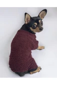 Soft Burgundy Cırtcırtlı Köpek Tulumu, Köpek Kıyafeti - 1