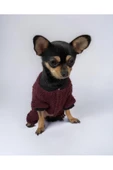 Soft Burgundy Cırtcırtlı Köpek Tulumu, Köpek Kıyafeti - 3