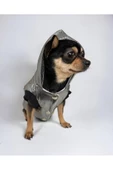 Grey Shine İçi Peluş Köpek Ceketi, Parlak Köpek Montu - 1