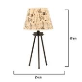 Apliqa Epona Desenli Şapkalı Siyah Modern Dekoratif Salon Abajur thumbnail 5