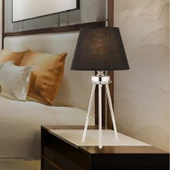 Apliqa Epona Siyah Şapkalı Krom Modern Dekoratif Salon Abajur thumbnail 1