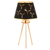 Apliqa Epona Siyah Desenli Şapkalı Gold Modern Dekoratif Salon Abajur thumbnail 3