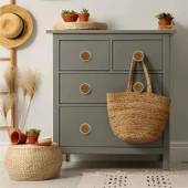 Dolunay 10 Adet Kulp Düğme Ahşap Desenli Çekmece Mutfak Mobilya Dolabı Dolap Kulpu Kulbu Kulpları thumbnail 2